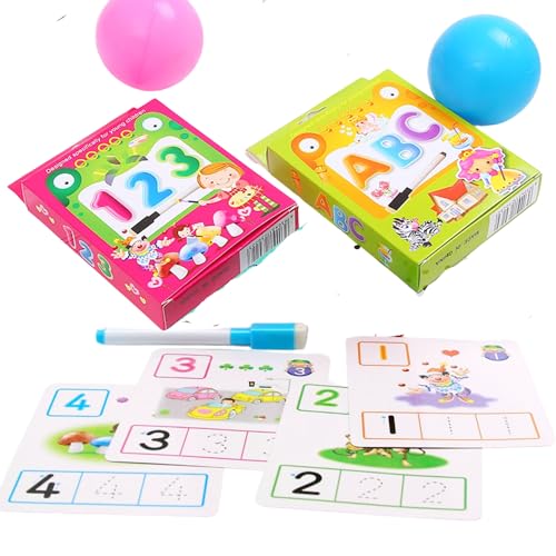 Tarjetas Educativas para Aprender a Leer y Escribir, los Números o a Sumar y Restar. Flashcards Montessori Juegos Educativos. Educación Infantil a Partir de 4 Años. Incluye Rotulador con Borrador.