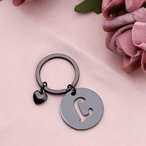 HOLLP Initial Disc Charm Keychain - 26 Letter Alphabet Key Ring A-Z English Charm Keychain3