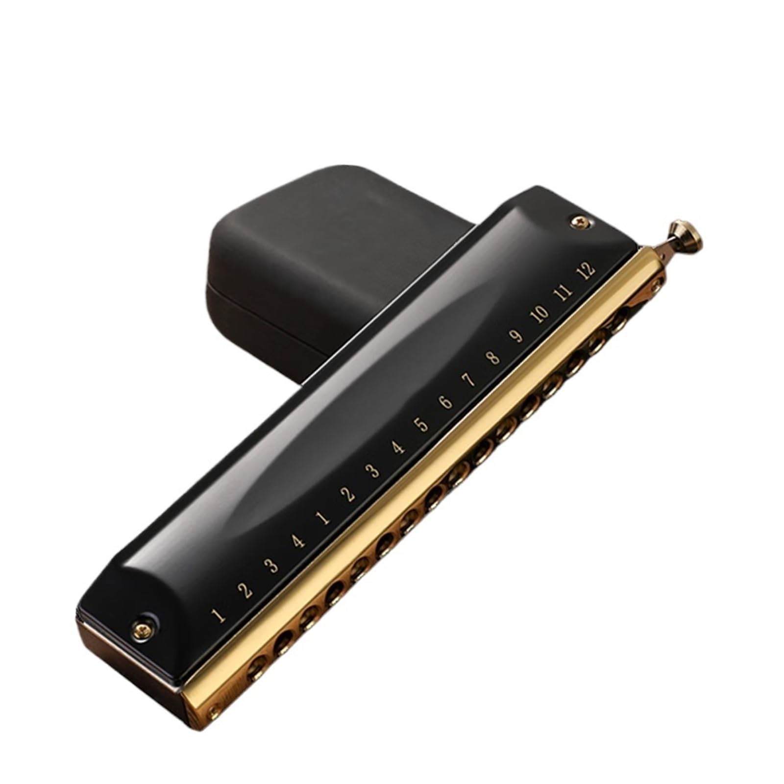 Harmonica Chromatique 16 Trous 64 Sièges Épais BK Instrument De Musique Professionnel Harmonica(12 holes)