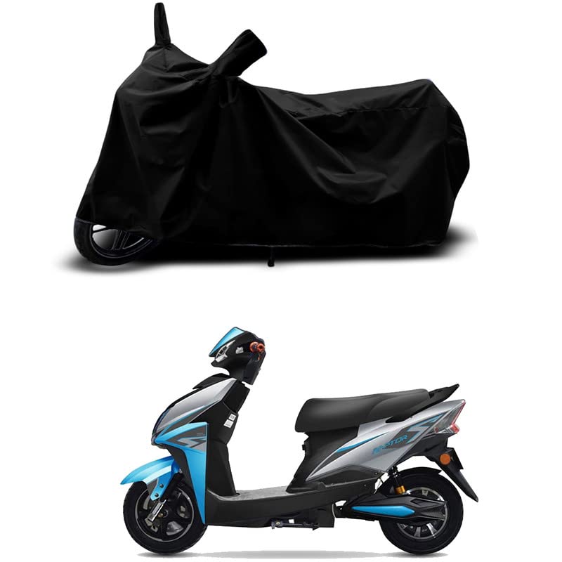 Image of 100% Scratchproof /UV-Rays /Heat Protection /Birds Dropping /Water Resistant /Dust Proof /Waterproof /Bike Scooty Two Wheeler Body Cover Compatible for Techo Electra Raptor STD All Varient[Black]