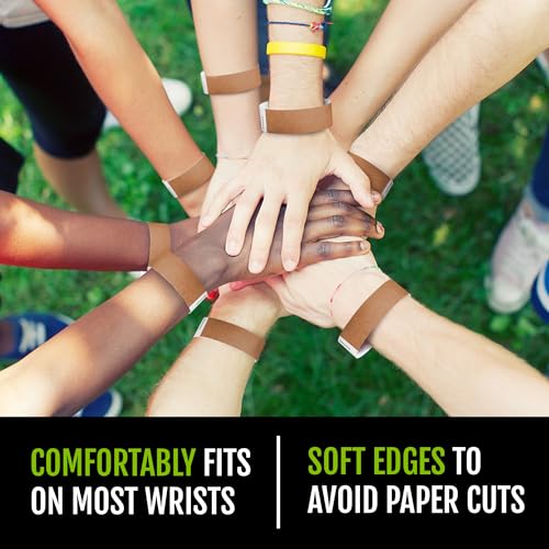 Image of 500 WristCo Mocha Tyvek Wristbands for Events - Comfortable Tear Resistant Paper Bracelets ID Wrist Bands for Concerts Festivals Admission Party Identification