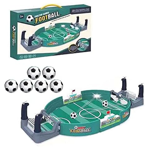 Mini Table Soccer Game Tabletop Football Game Toy With 6 pack mini Football Table top Game Desktop Interactive Soccer Game Toy For Kids Adults Christmas Birthday Party 2022 Worlds Cup Gift (M42x21cm) Cover