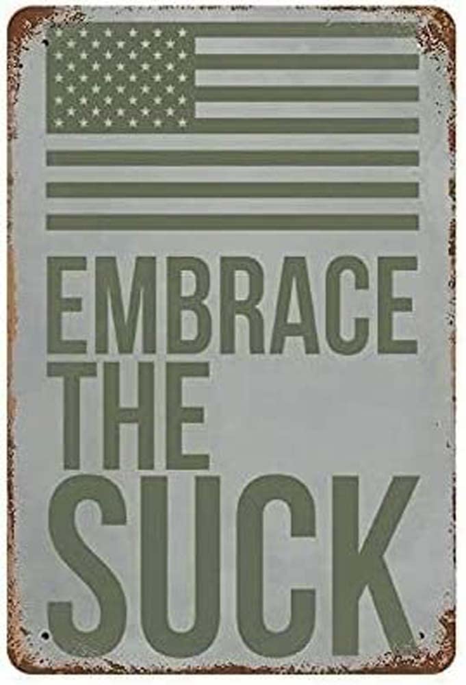 Kwqdozf As Pic Rustic Tin Signs Wall Decor Embrace The Suck Retro Vintage Metal Sign Vinta