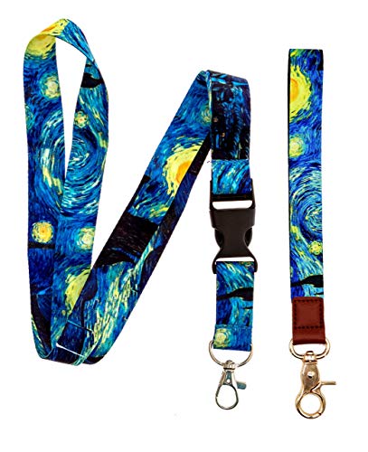 Lanyard- Lanyard for Keys - Lanyard Keychain-Van Gogh Starry Night Premium Breakaway Lanyard