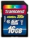 Transcend 16GB SDHC Class 10 UHS-1 Flash Memory Card Up to 45MB/s (TS16GSDU1E)