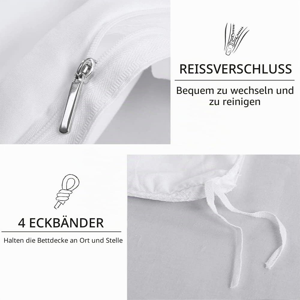 Japanische Bettwäsche 135x200, Kirschblüten Berg Fuji Asiatische Motive Microfaser Bettbezug Set 2 Teilig - Weich & Angenehm & Atmungsaktiv, 1 Bettbezüge mit Reißverschluss + 1 Kissenbezug 80x80 cm