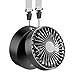 Produktbild Funme Mini USB Ventilator Tragbar Halskette Lüfter Handventilator Tischventilator 180 Grad Drehung Persönlicher Fans mit 2600 mAh wiederaufladbare Batterie für Büro Reise Außerhalb (Schwarz)
