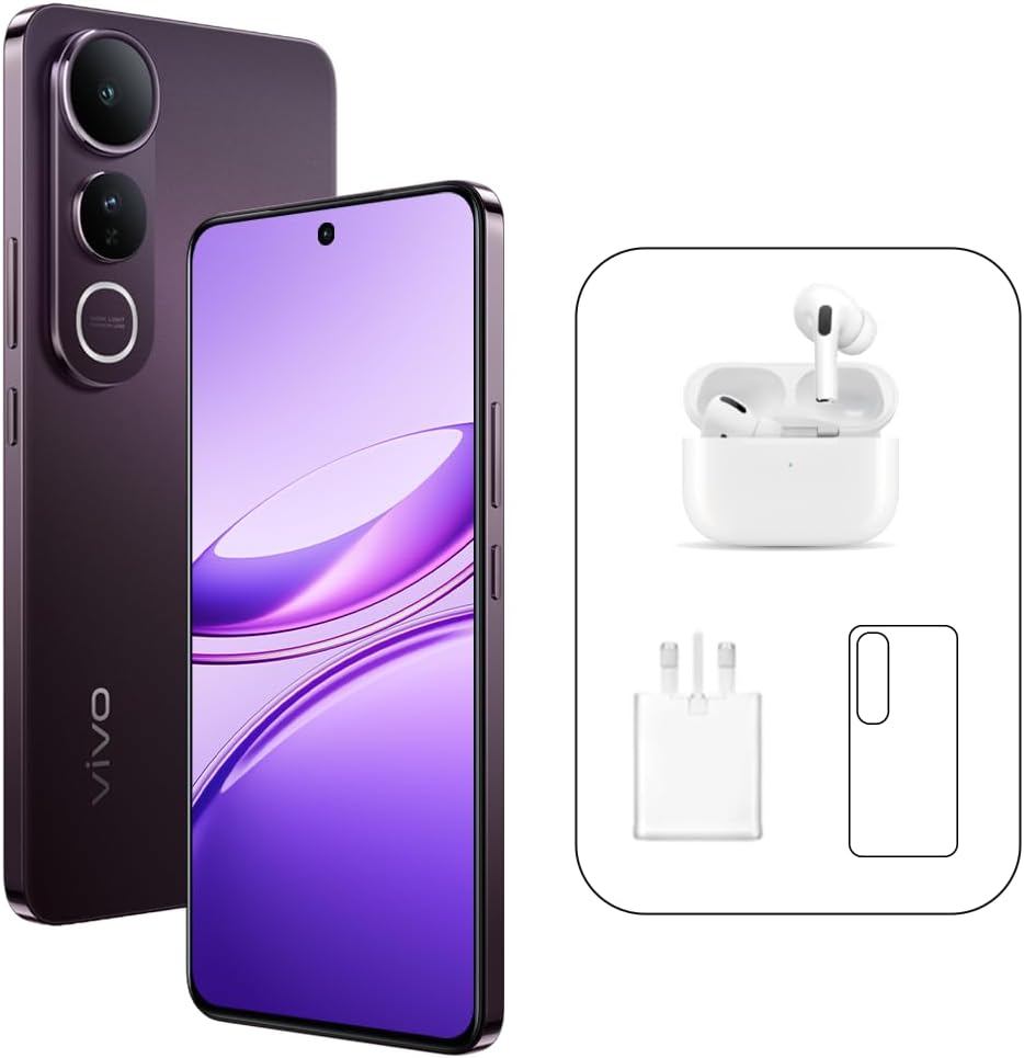 vivo V50 Lite 5G (Phantom Black, 12GB RAM, 256GB) | 120Hz AMOLED Display | 32MP Selfie Camera | 6500mAH | IP64 | V-Premier Earbuds Pro, 24M Warranty, 400Days Screen Replacement – Middle East Version