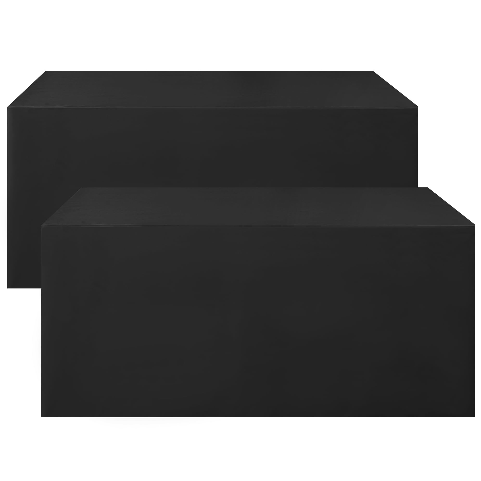 JIUZHEN Black Waterproof Polyester Table Cloth 2 Pack, Fitted Tablecloths for 6 Foot Tables, 72 x 30 Inch Rectangular Tablecloth for Events, Weddings, Parties, Banquets