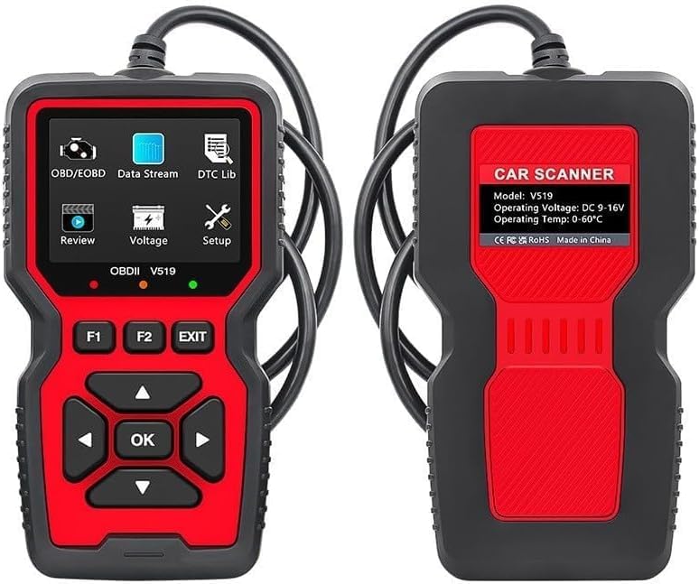 Front and back view of the OBDII V519 Car Diagnostic Tool
