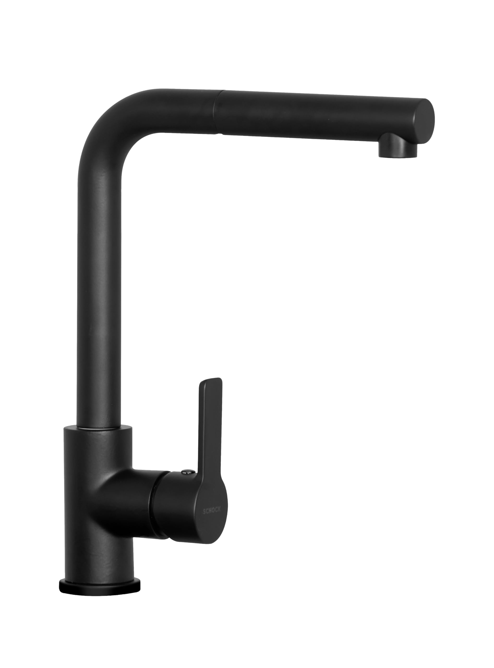 SCHOCK | Miscelatore Aquatown Doccia con Canna Alta a Ponte e Doccetta Estraibile, Colore Nero Assoluto, h320mm