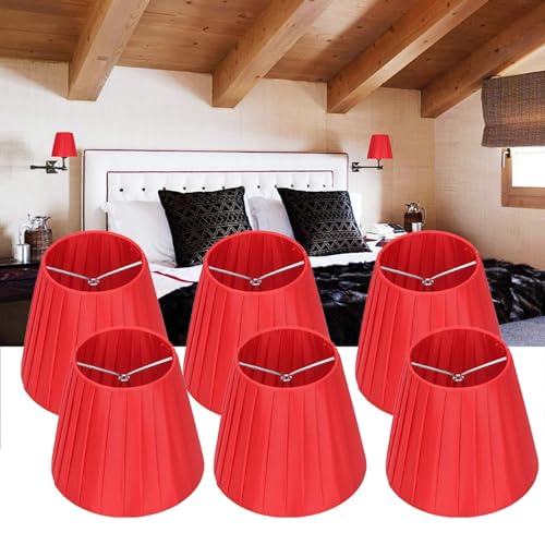 Beufee 6Pcs Red Wall Lamp Shade - Image 4