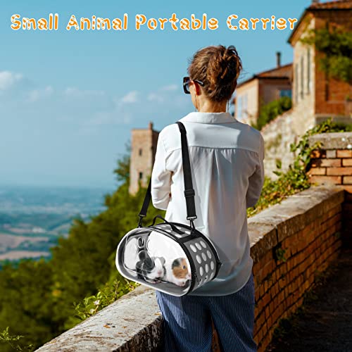 YUEPET Guinea Pig Carrier Bag with Bed(Random Colors), Portable Breathable Rabbit Carrier Transparent Carrier Bag for… - Image 8