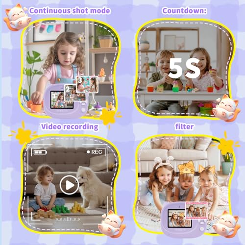 Kids' Instant Print Camera with 1080P Video - Educational Gift