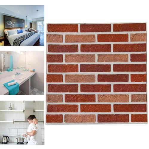 Paneles de pared 3D con efecto ladrillo, azulejos de pared autoadhesivos para des de techo de poliestireno, fácil instalación para sala de estar, dormitorio infantil, guardería, A, 10 piezas