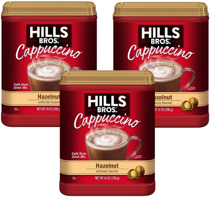 Hills Bros. Hazelnut Cappuccino mix,14 Ounce (Pack of 3)