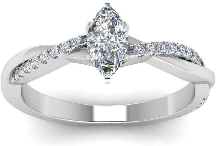 SISGEM 10K 14K 18K Gold Marquise Cut Moissanite Engagement Rings Set,1.84/2.84 CTW Infinity Twist Rings Set for Women Wedding Engagement Anniversary Bands Set Free Engraved