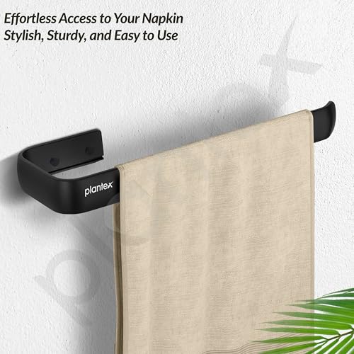 Image of Plantex Aluminium Towel Ring for Bathroom /9 Inch Towel Holder /Towel Hanger for Wash-Basin /Bathroom Accessories - Pack of 1 (1512, Black)