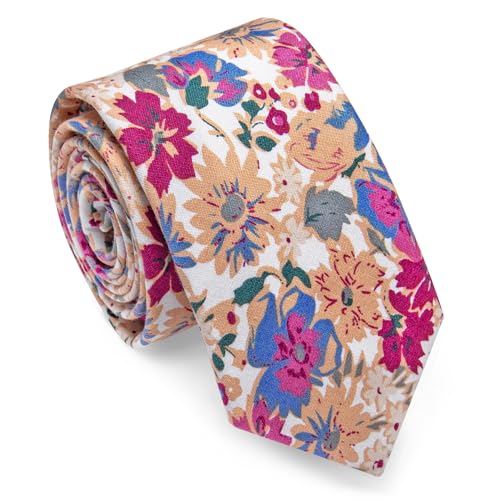 Image of Barry.Wang Mens 6 PCS Ties Silk Striped Paisley Check Floral Necktie Silky Woven Wedding Business Party Ties 3.34 inch