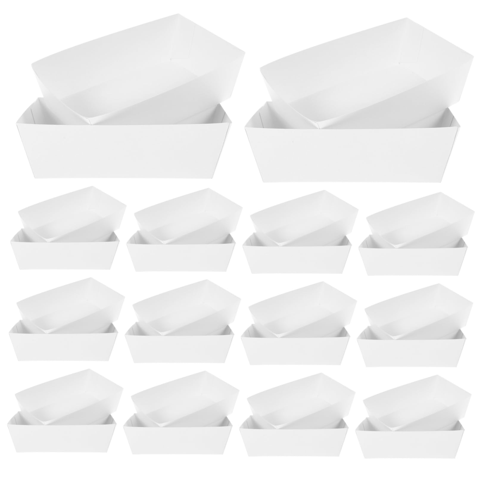 FUNOMOCYA 100pcs Box Fast Food Basket French Fries Cup Snack Container Seafood Plate Food Tray Boats Serving Platter Hot Dog Trays French Fries Holder Waffle Popcorn Boxes Paper White