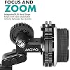 Movo F2X Precision Follow Focus System with Hard Stops and 65mm, 75mm, 85mm Adjustable Gear Rings