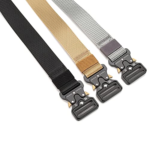 BAAD Cinto de nylon masculino, cintos táticos militares, cinto de lona respirável com fivela de liga