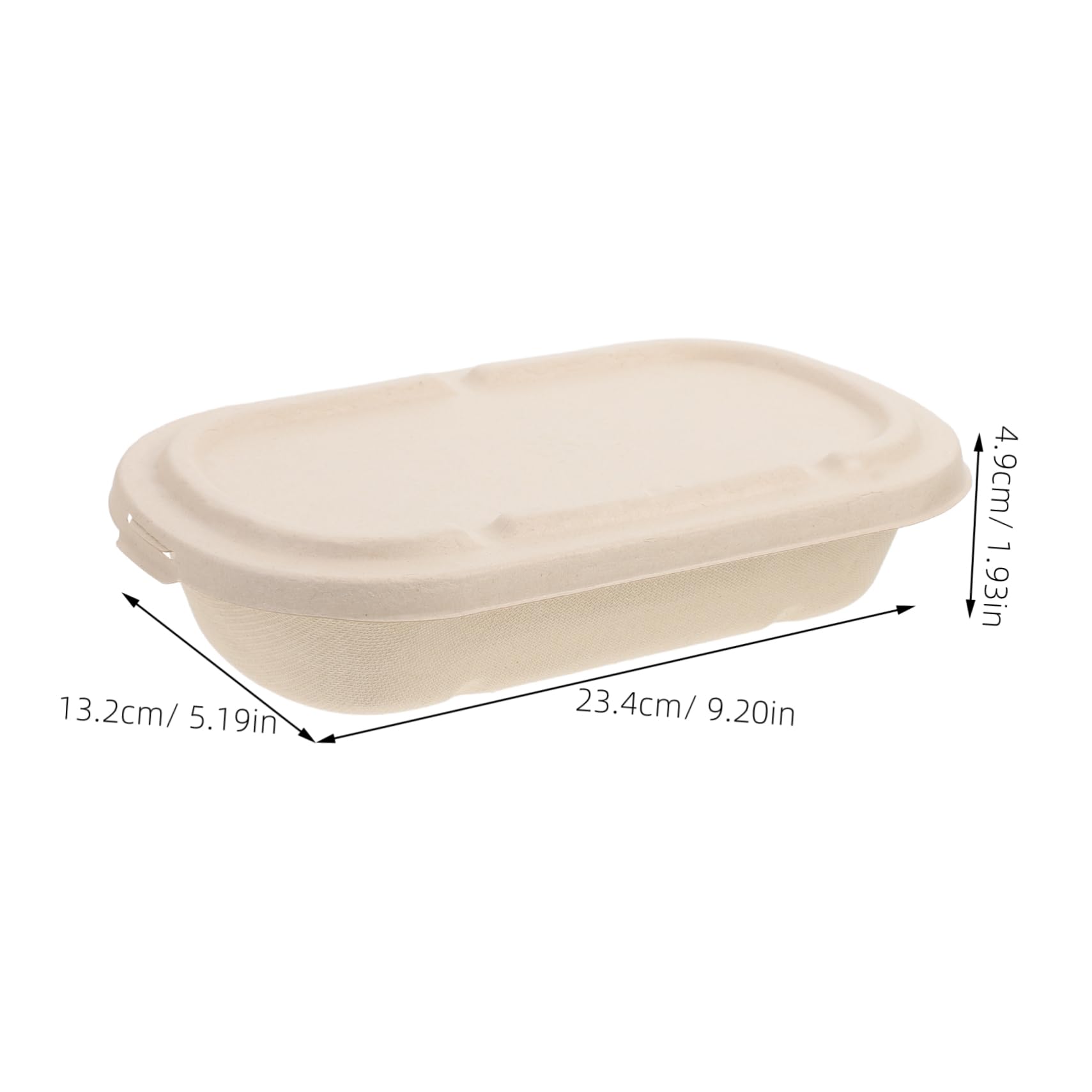 BUGUUYO 25 Sets Pulp Lunch Box Take Away Food Containers Paper Meal Container Bagasse Bowls Bagasse to Go Container Recyclable Paper Bowls Food Containers with Lids Takeout Container Khaki
