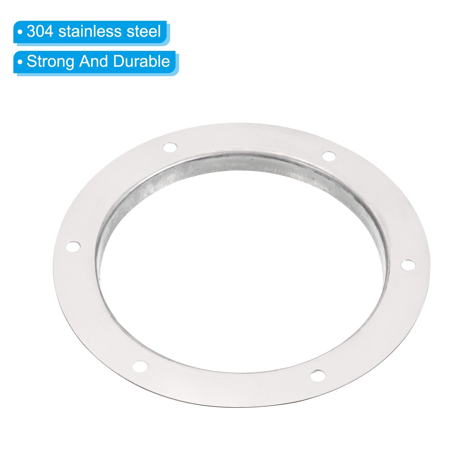 PATIKIL 7" Duct Connector Flange, Straight Pipe Exhaust Flange Stainless Steel Duct Mounting Plate for Heating Cooling HVAC Ventilation - Image 4