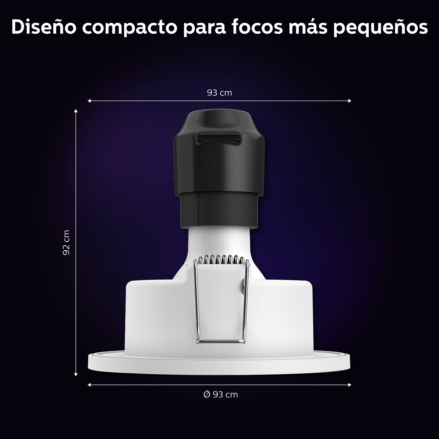 Philips Hue - Set de 3 Focos inteligentes empotrables Hue Xamento, 7W Luz Blanca y de colores, Bluetooth, Compatible con Alexa y Google Home, color cromo
