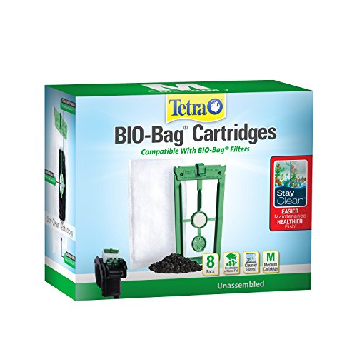 Tetra Bio-Bag Filter Cartridges 8 Count, for Aquariums, with Stay Clean Technology, Medium