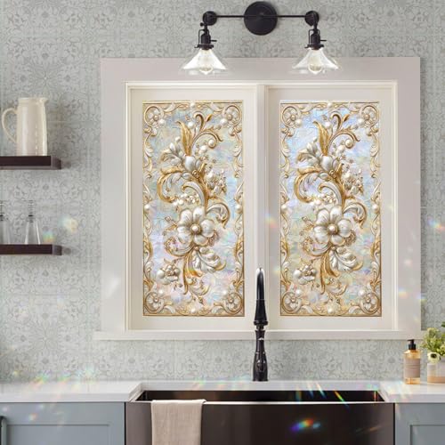 Vinilo Ventana Privacidad 45X100Cm Estilo Corte Lámina Privacidad Ventana,Anti UV Electrostatico para Puertas Cristal Cocina,Estático Autoadhesivo para Dormitorio Baño Oficina Cocina Hogar
