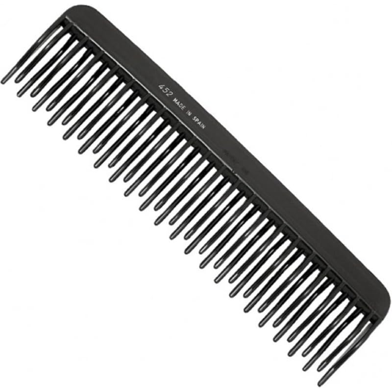 Peine Profesional de Peluquería 18 cm – Peine de Alisado y Moldeado para Secador – Dientes Separados para Desenredar Cabello Corto, Medio o Largo – Negro