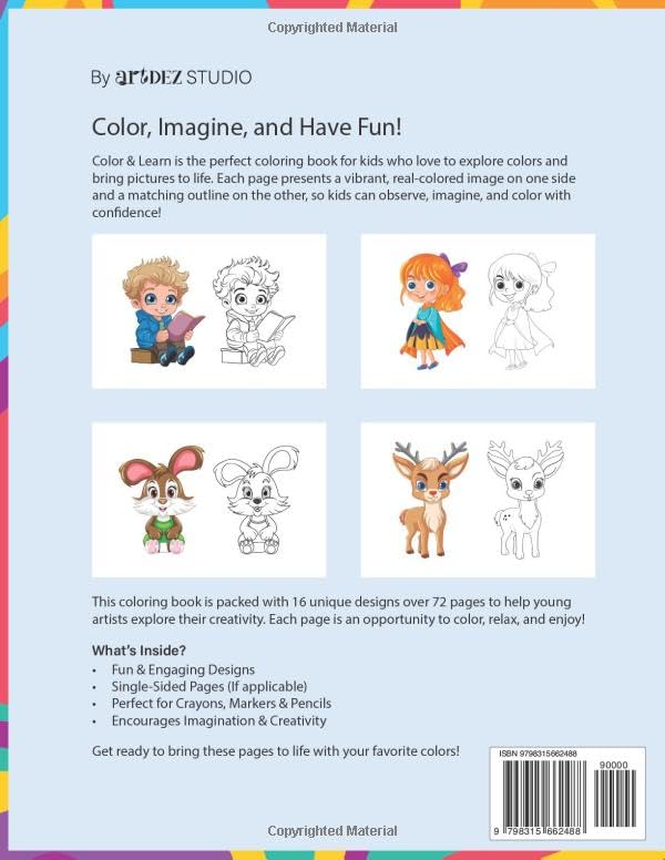 Big Fun Coloring Book: Cute Animals, Birds & Kids: 36 Adorable Drawing & Illustrations for Endless Creativity! image 3