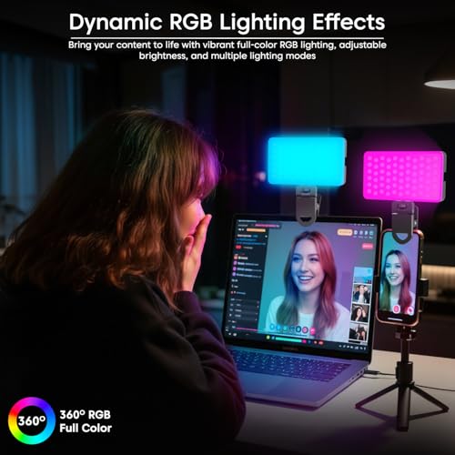 Image of Sounce RGB LED Video Camera Light | Full Colour | 1800mAh Rechargeable | Dimmable | 3 Cold Shoe Mounts & Screw Tripod Hole | for Selfie, Photography & Videography