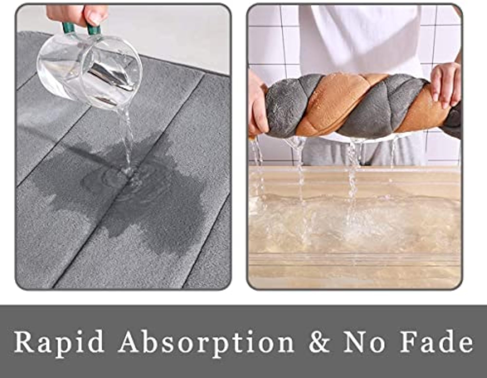 Rectangular Memory Foam Water Absorbent Bathroom Floor Mat