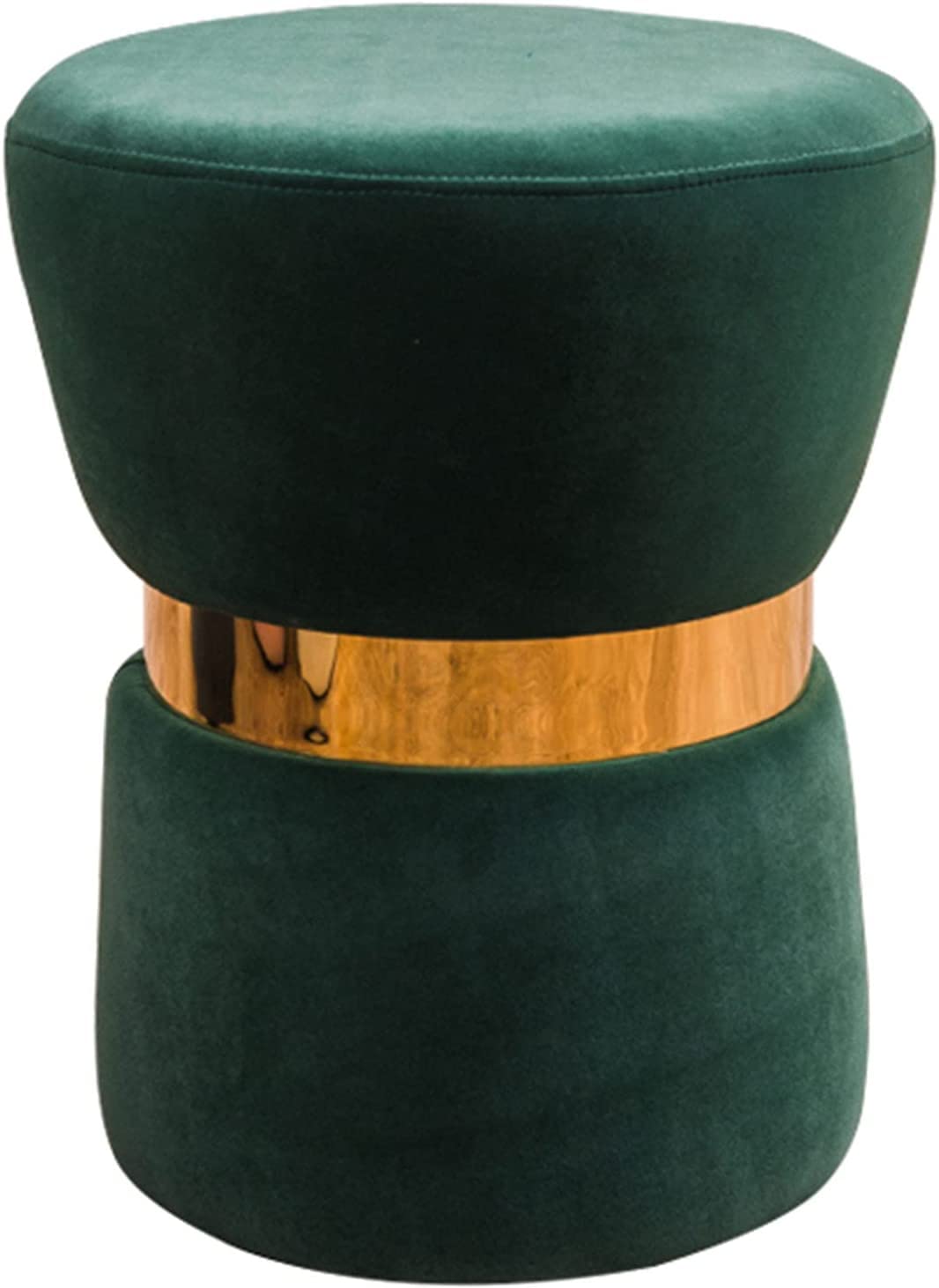 Tabouret Élégant en Velours Rembourré Ottoman Rond aux Finitions Haute Couture