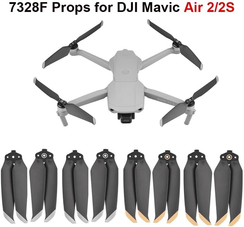 Miniatura 2 de 7238F Propellers for D-JI Mavic Air 22S Drone Low Noise Props Blade Wing Fan for D-JI Mavic Air 2SAir 2 Drone Accessories (Color  2 Pair Silver)