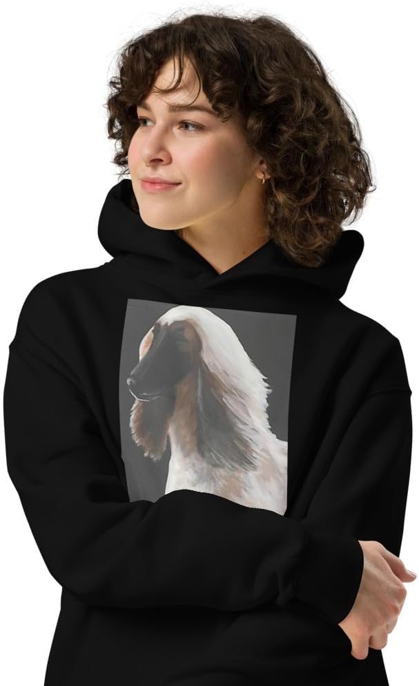 Afghan Hound Dog Unisex oversized hoodie w/Original Painting Pet Art Design