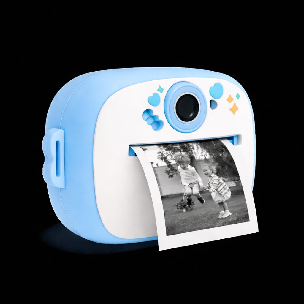 Instant PiccoPrint SafeSnap Camera for Kids | 48MP Dual Camera with 8X Zoom | 1080P HD Video | Built-in DT BnW Printer | Mp3 Player| Inbuilt Games| Expandable Memory| Type C Rechargeable
