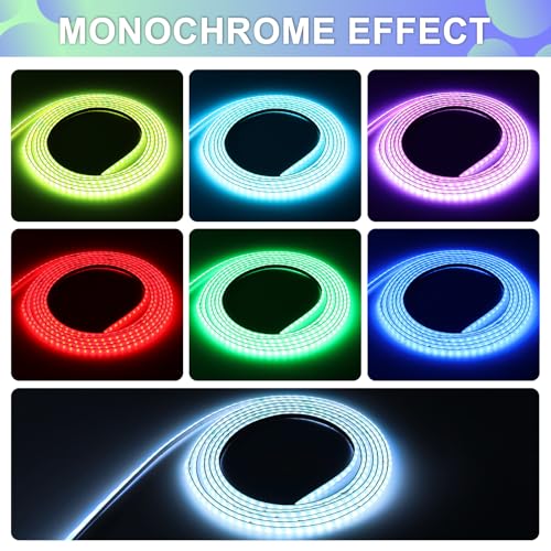 Tira LED COB WS2812B 3mm RGB 3.28ft con Controlador USB miniatura 6