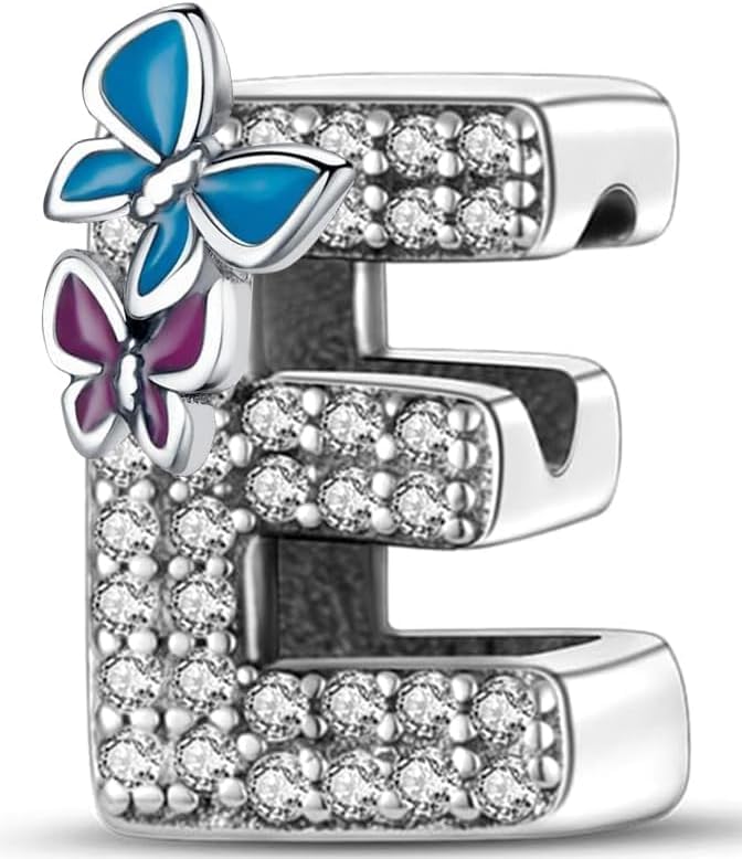 FLUFLO Charm Anhänger Damen Buchstabe A-Z für Armband 925 Sterling Silber Charms Beads passend für Pandora Armband und Halskette, Kompatibel mit Europäischen Armbänder für Frauen Mädchen XAD