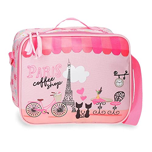 Roll Road Coffee Shop Bandolera Porta Alimentos Térmica Rosa 25X21X11 Cms Poliéster