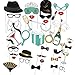40 Stück Fotobox Accessoires Hochzeit, Party Photo Booth Props, Fotobox Accessoires für Geburtstag, Abschlussball, Neujahr und Hochzeit, Lustige Fotorequisiten Mischung für Jede Feier
