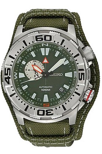 Seiko Superior Automatic Army Green Dial Green Canvas Mens Watch SSA055