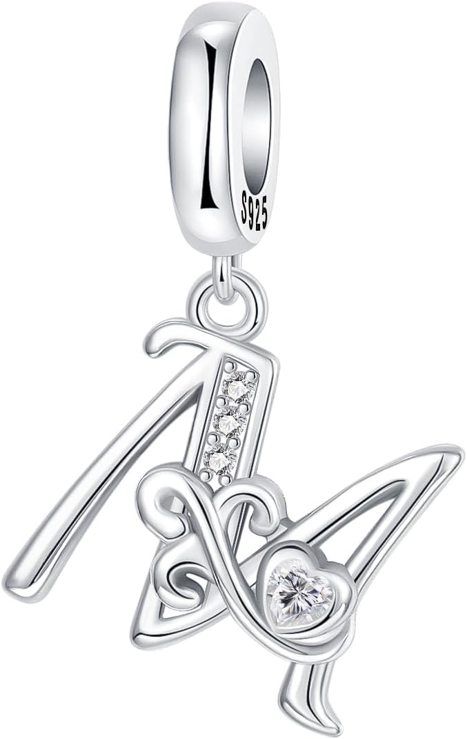 925 Sterling Silver Letter Charms Fit for Charms Bracelet and Necklace Alphabet Initial Dangle Charms Jewelry Gifts for Women