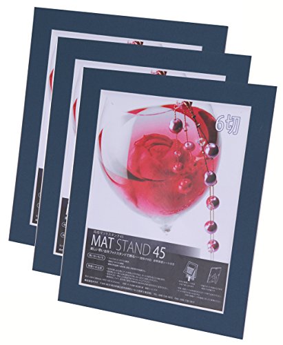 Chikuma フォトフレーム マットスタンド45 6切 ブルー SRM1054 3冊セット 30148-6