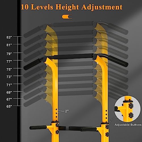 Image of DlandHome Power Tower Pull Up Dip Station Multi-Function Fitness Equipment for Strength Training Adjustable Height Dip Stand for Home Gym