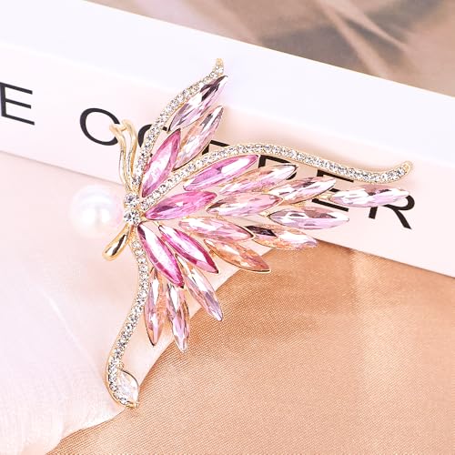 Image of Dainty Brooch Pin for Women, Rhinestone Scarf Shawl Costume Brooches and Pins Flower Boutonniere Hat Bag Suit Dress Accessories Pearl Brooches Lapel Pins