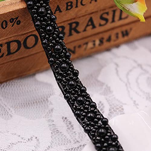 10 yardas adorno de encaje de perlas accesorios de ropa collar diy hecho a mano rebordear encaje ropa tela de encaje-C