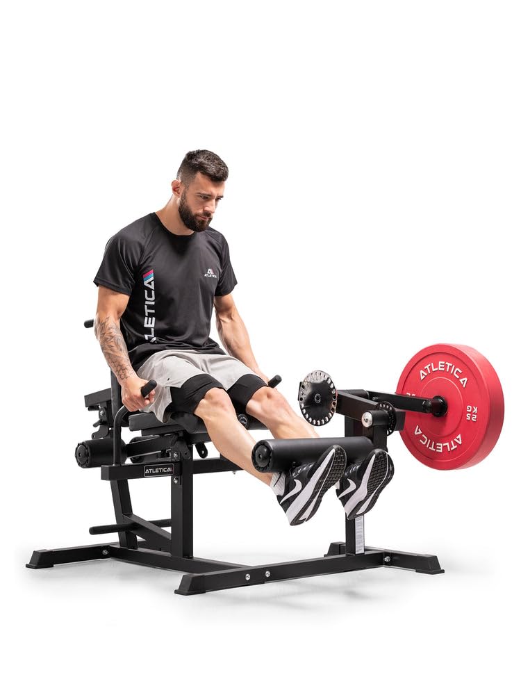 ATLETICA FullBody Multitrainer | Leg Curl | Multifunción para ejercicios de pierna, abdominales y espalda | Carga de placas | Carga máxima de hasta 350 kg